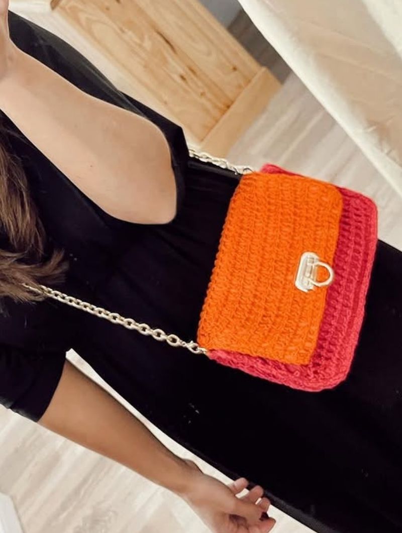 Bolso de Crochet Bicolor