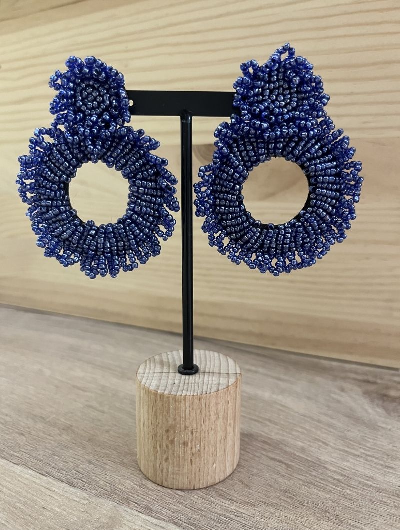 Pendientes de Rocalla Azul