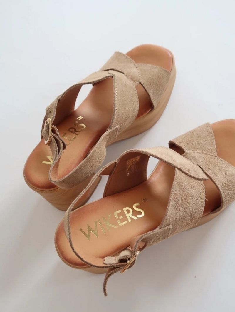 Zuecos Serraje Beige