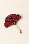 Broche Abanico Burdeos