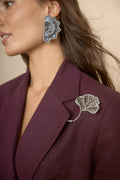 Broche Abanico Plateado