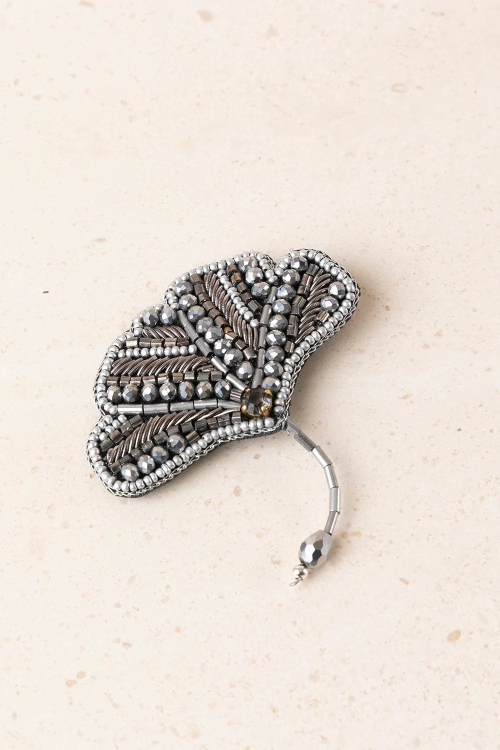Broche Abanico Plateado