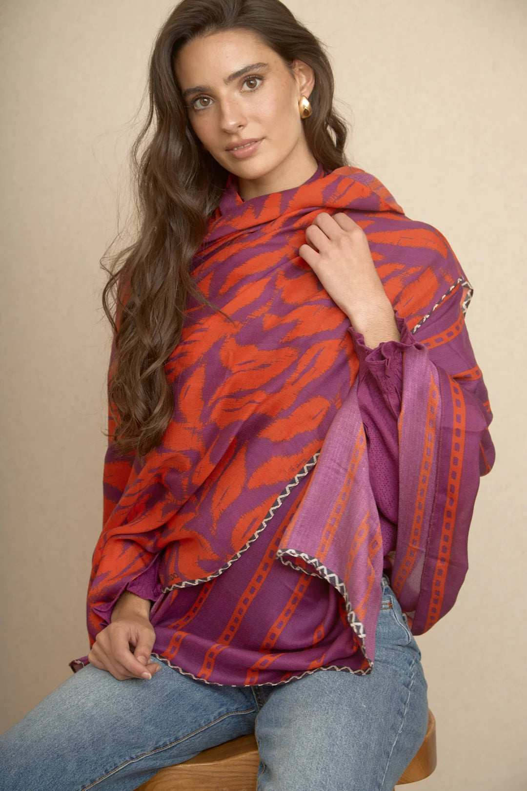 Fular Silvestre Rojo & Morado