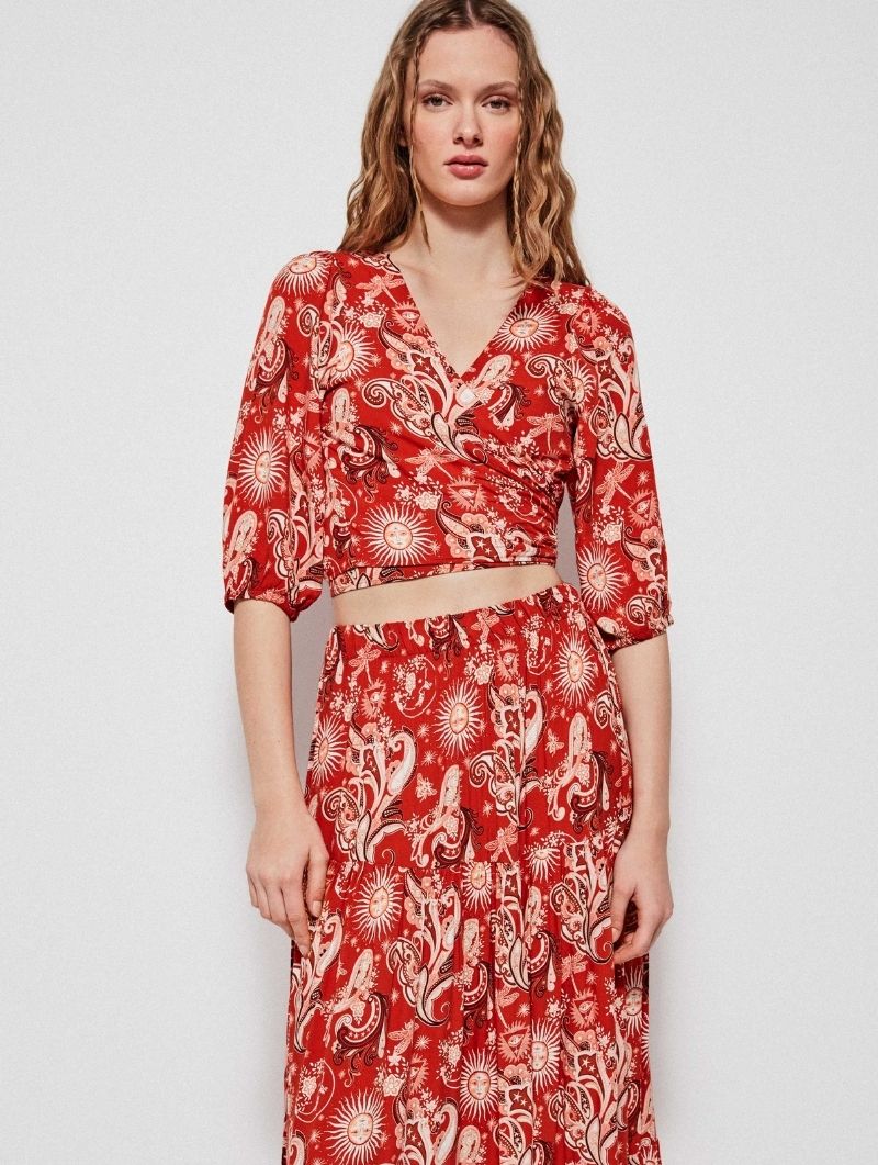 Camisola Estampada Teja