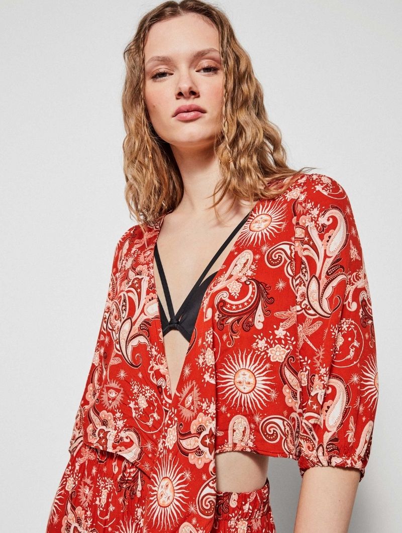 Camisola Estampada Teja