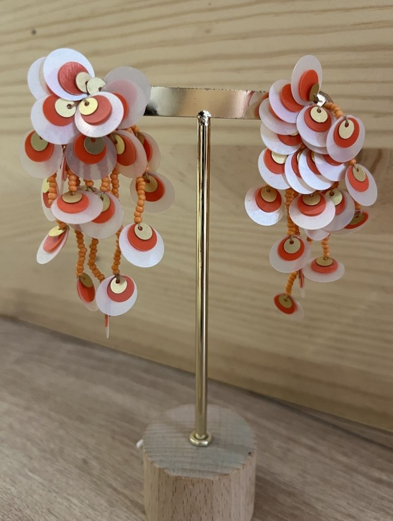Pendientes Lentejuelas Naranja