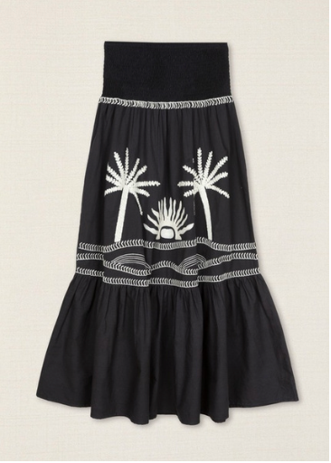 Falda Palmeras Negro
