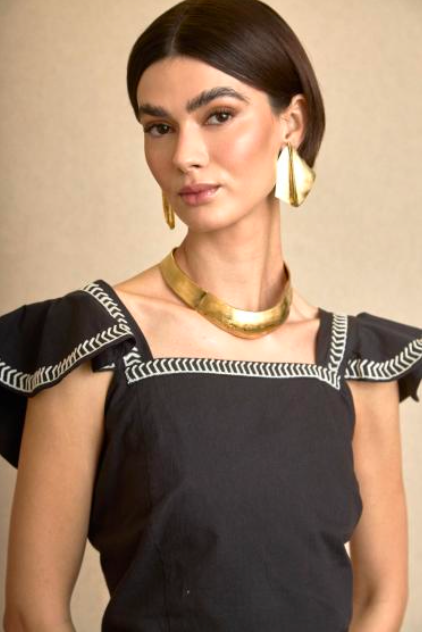 Falda Palmeras Negro