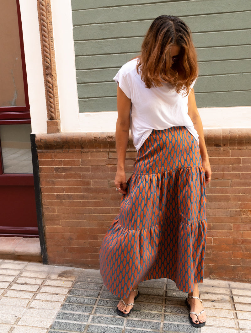 Maxi Falda Jacquard Caleido