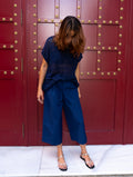 Culotte Vichy Gofrado Azul Marino