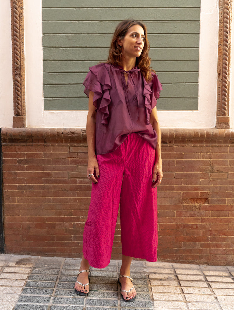 Blusa Poppy Borgoña