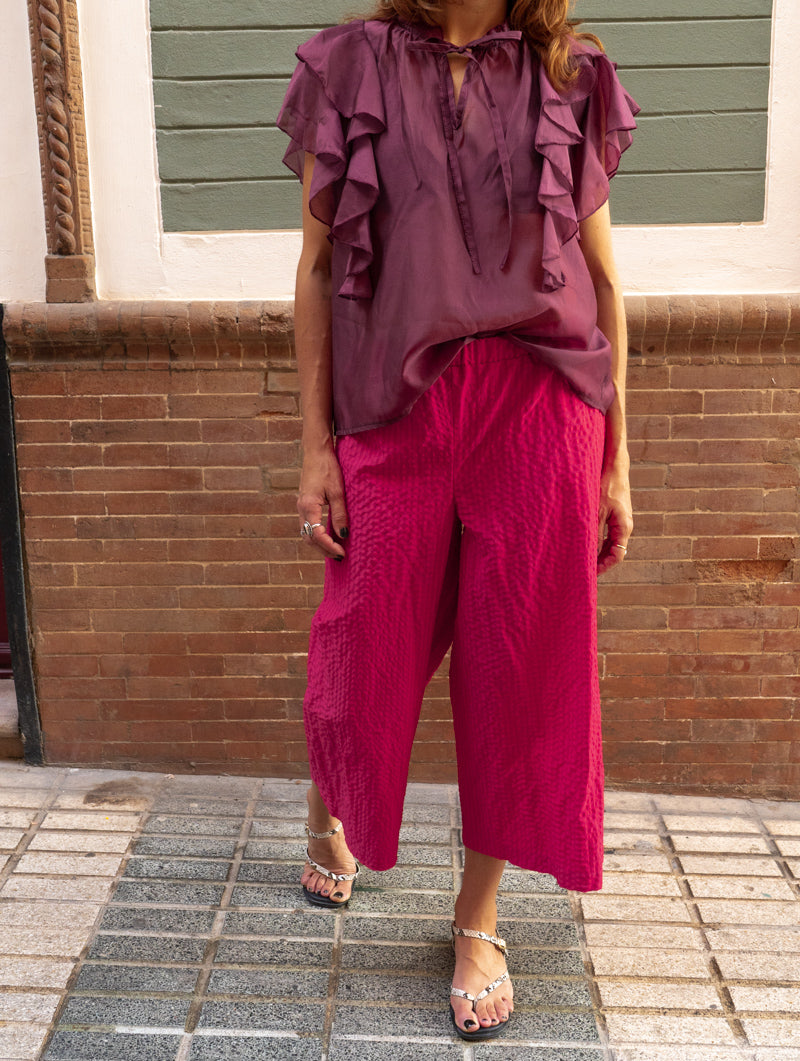 Blusa Poppy Borgoña