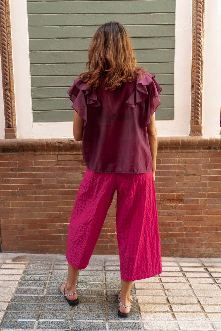 Blusa Poppy Borgoña