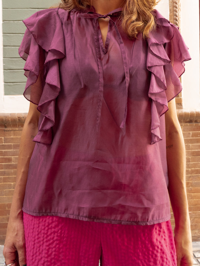 Blusa Poppy Borgoña