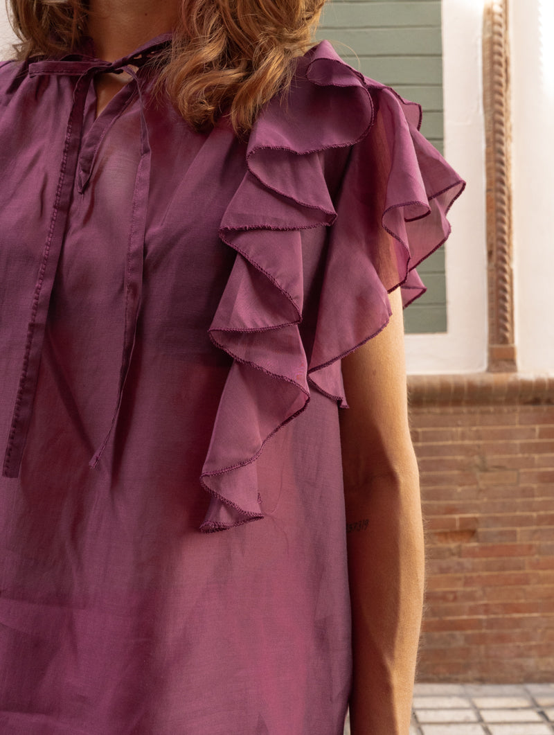 Blusa Poppy Borgoña