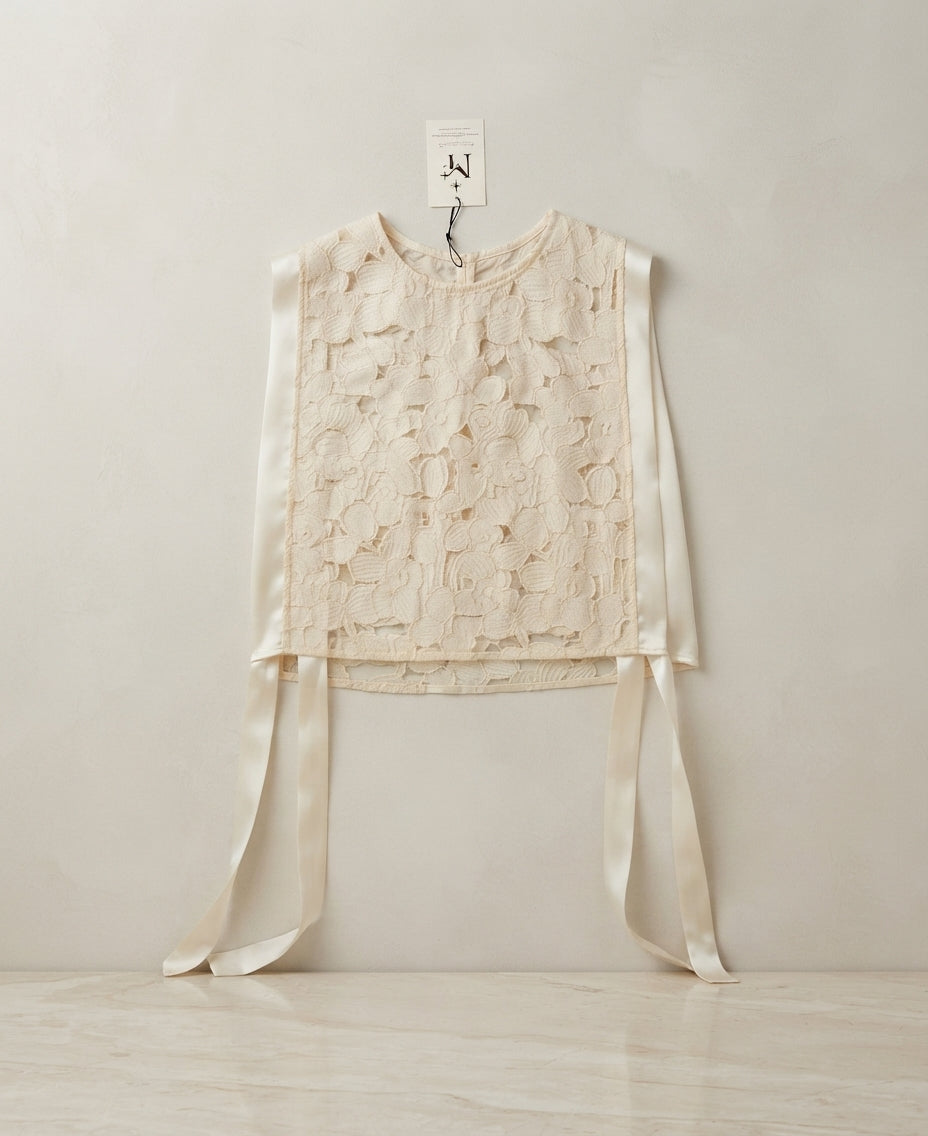 Babero Organza Marfil