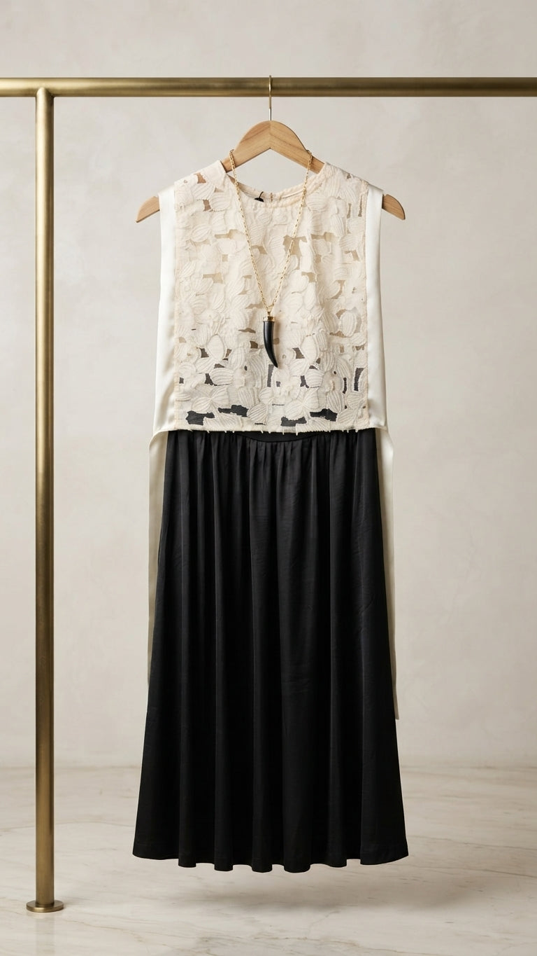 Babero Organza Marfil