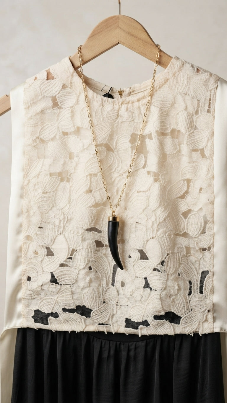 Babero Organza Marfil