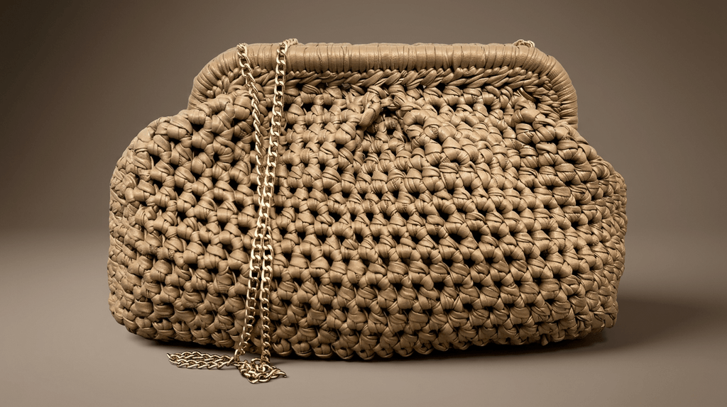 Midi Crochet Pouchette Ecopiel Beige - SOHO ZAHARABolsos de mano