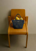 Bolso Mini Trenzado Raso Marino