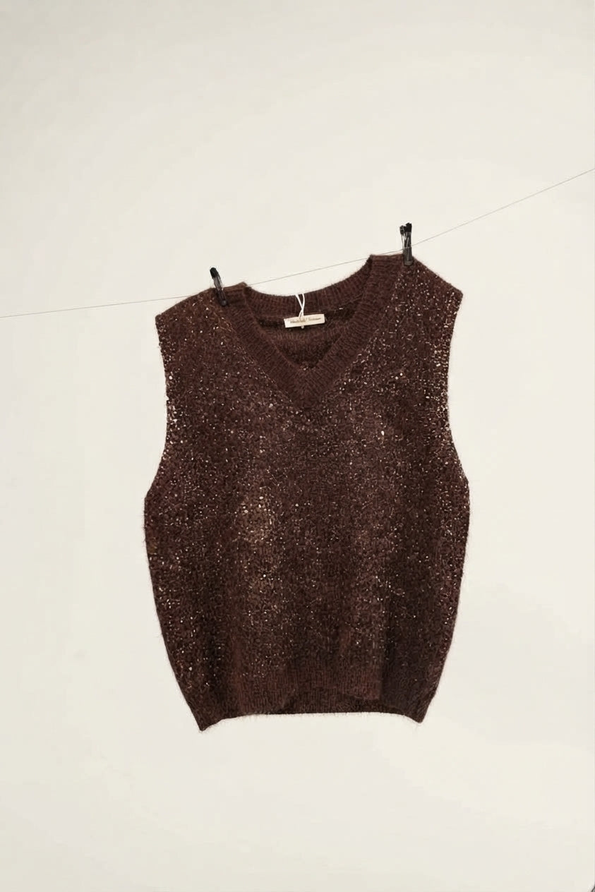Chaleco Mezclilla Basic Glam Chocolate