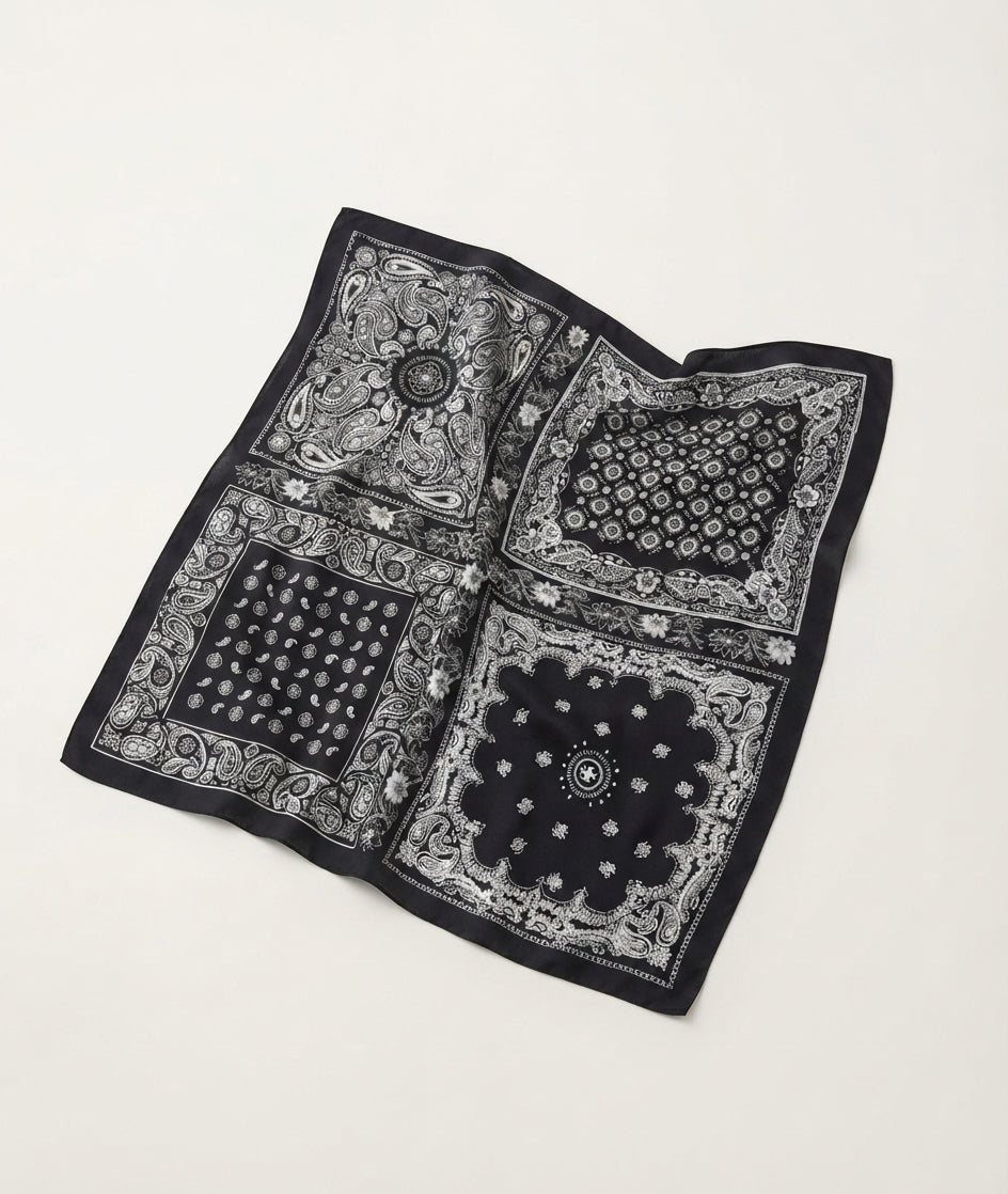 Mini Bandana Negro/Beige