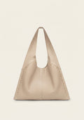 Hobo Plano Piel Tachas Beige