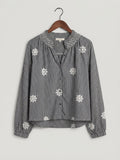 Blusa Vichy Negro Guipur - SOHO ZAHARABlusa