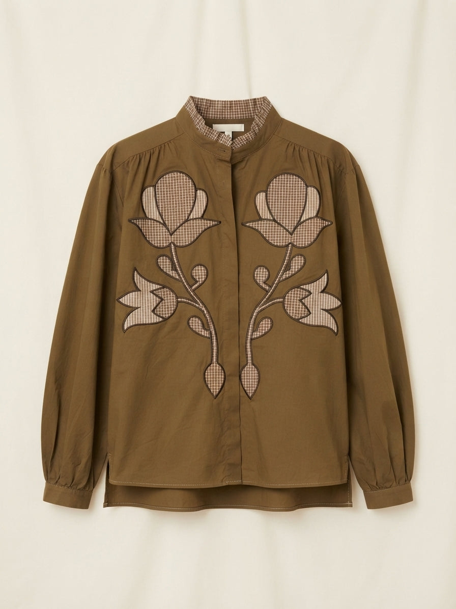 Blusa Patchwork Floral Tabaco