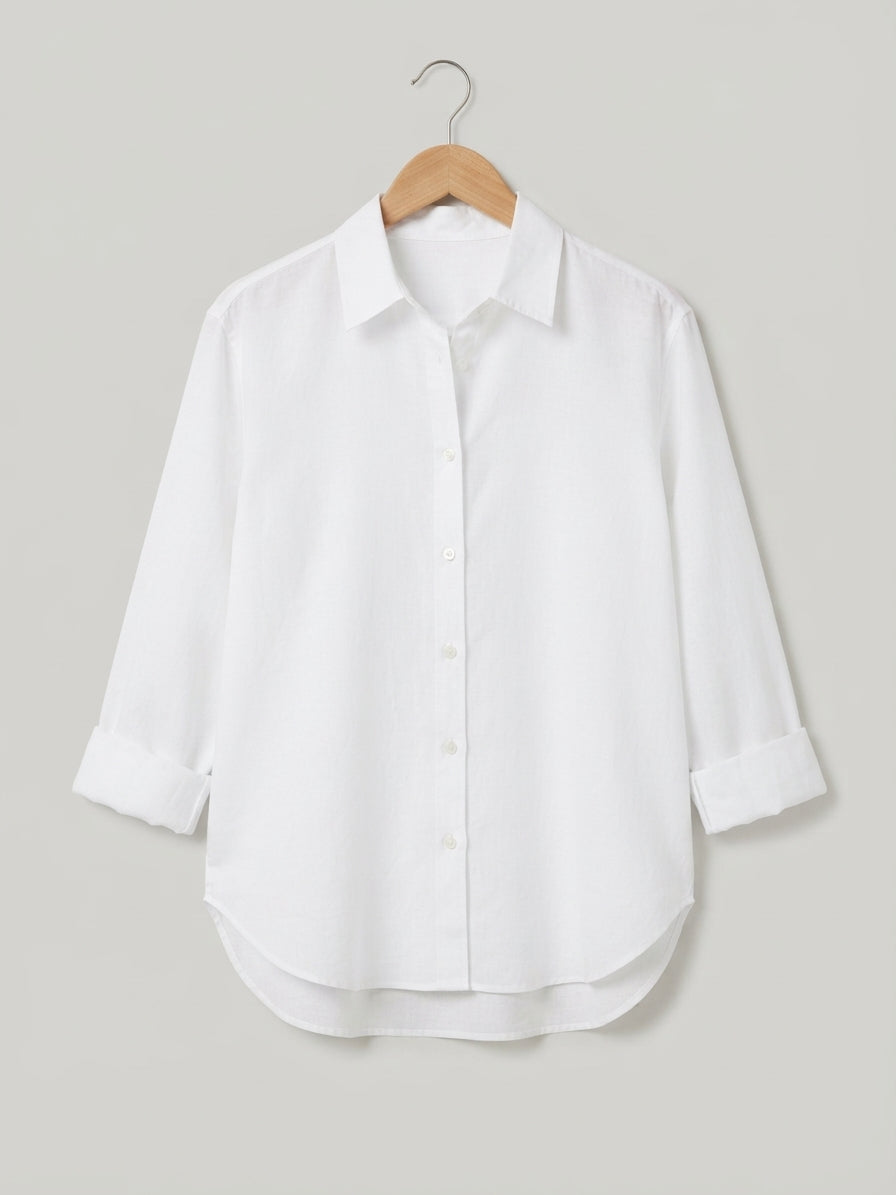 Camisa Oversize Crop Oxford