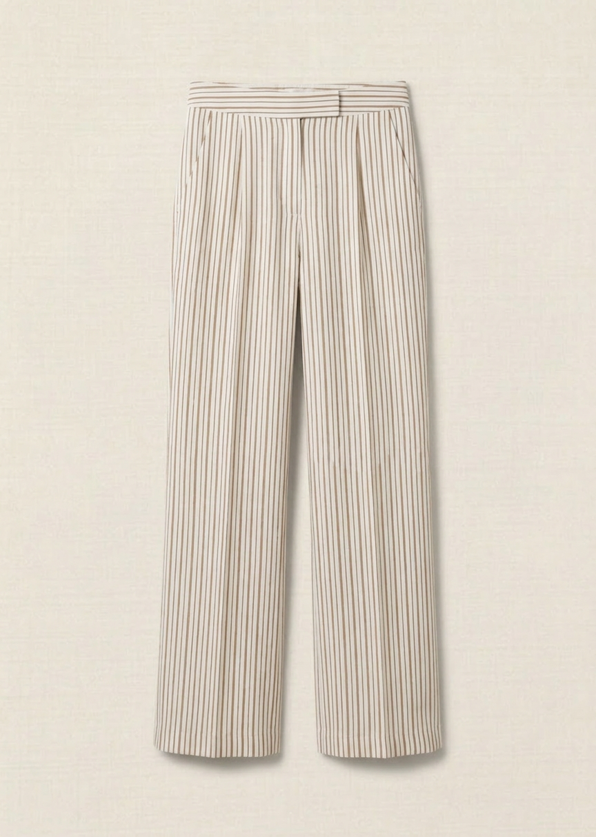 Traje Completo Carved Rayas Camel