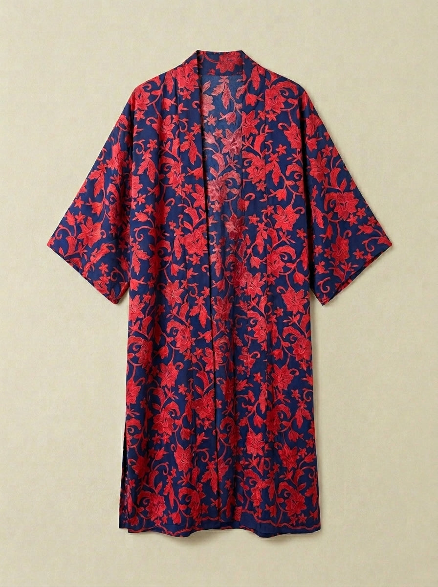 Kimono Imperial Azul y Rojo