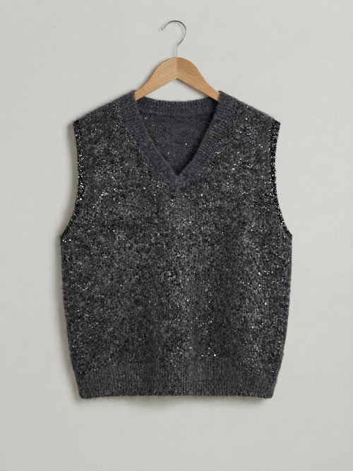 Chaleco Mezclilla Basic Glam Gris