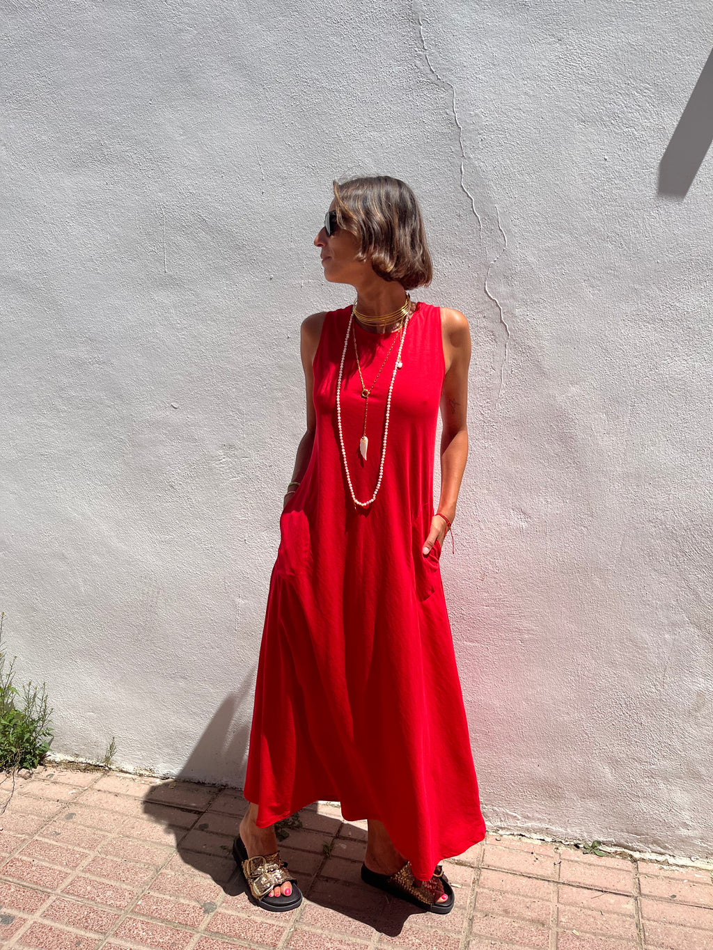 Vestido Flex Rojo Vibrante