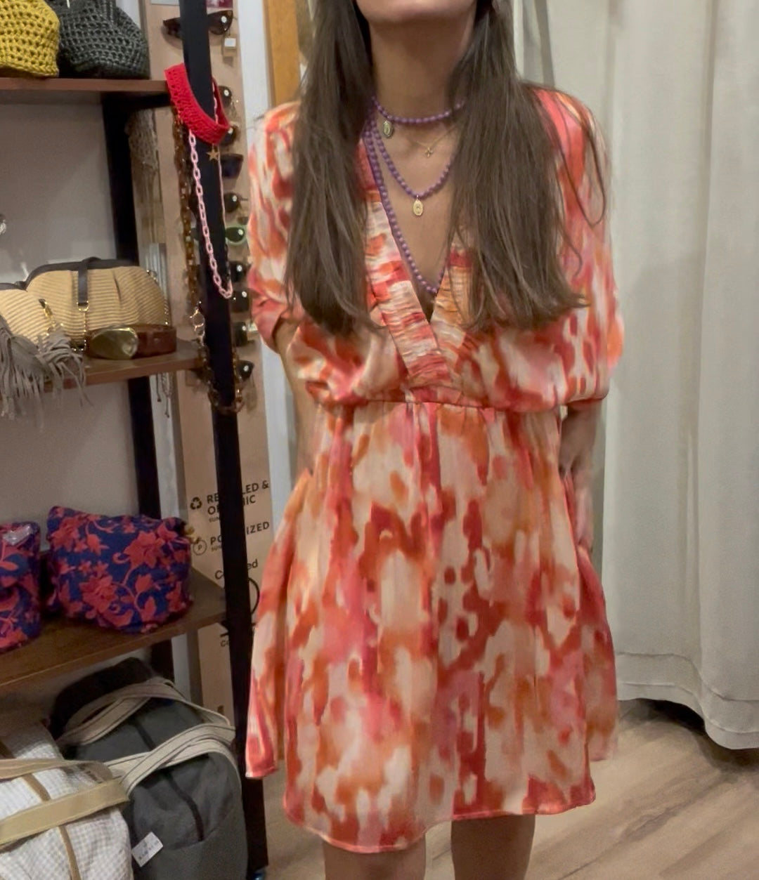 Vestido Corto Tye Dye Naranja