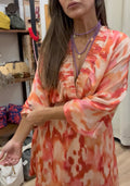 Vestido Corto Tye Dye Naranja