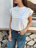 Top Rayas Blanco-Amarillo