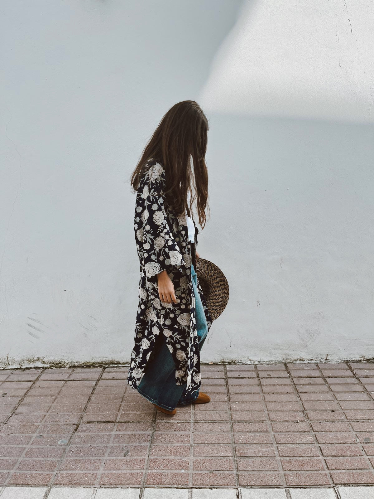 Kimono Imperial Azul y Beige