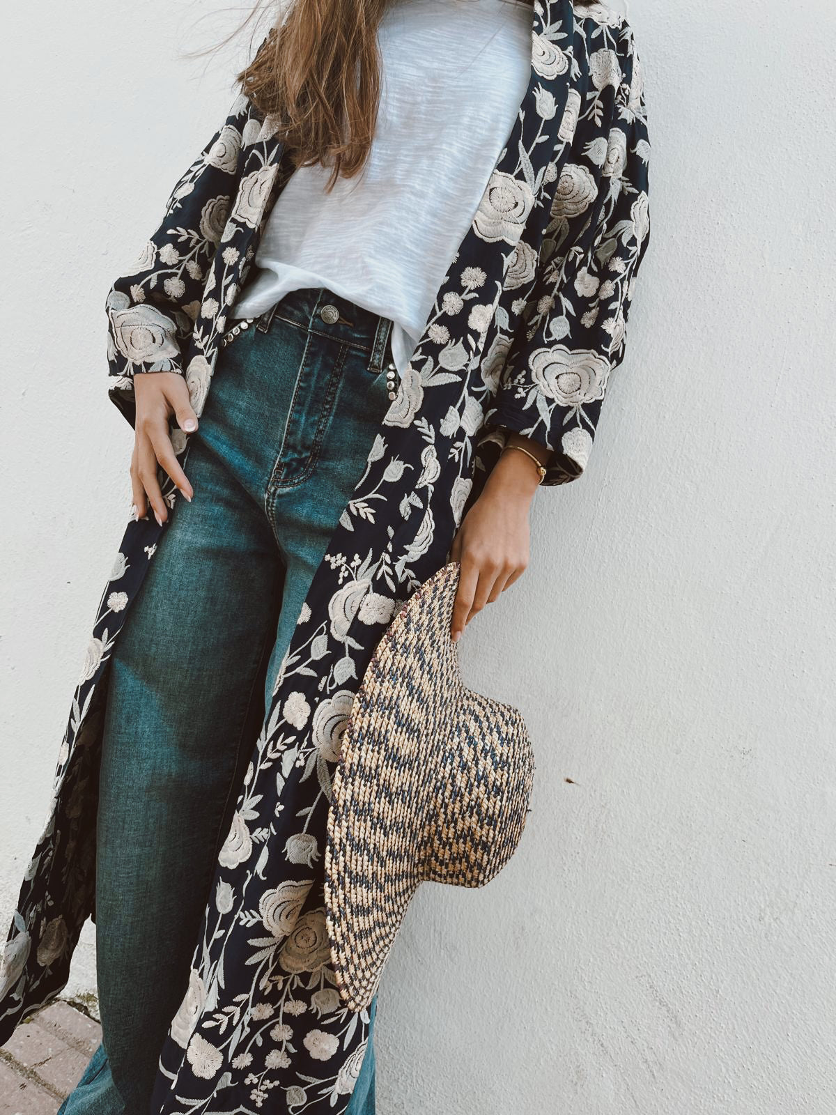 Kimono Imperial Azul y Beige