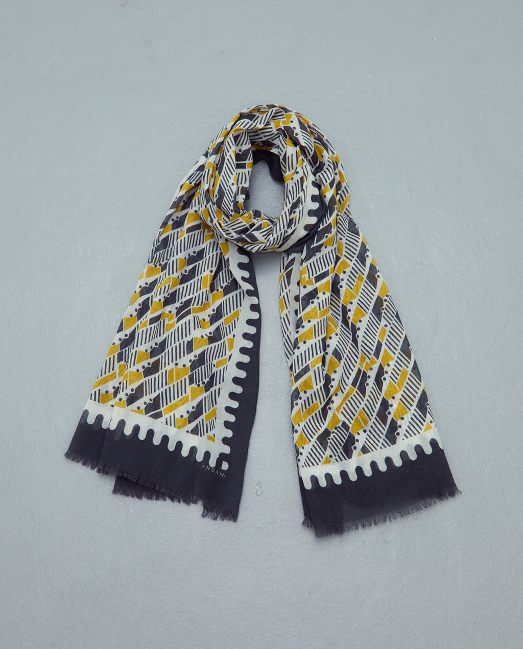 Foulard Geométrico Mostaza