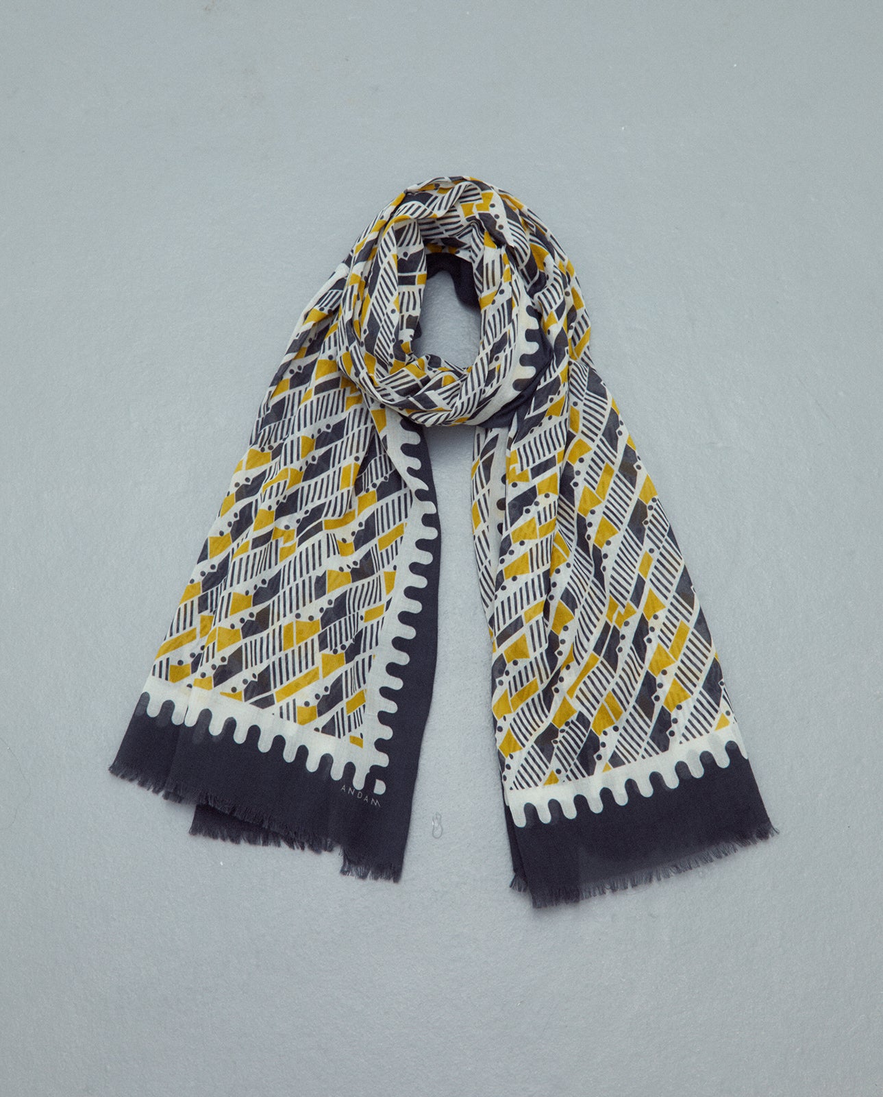 Foulard Geométrico Mostaza