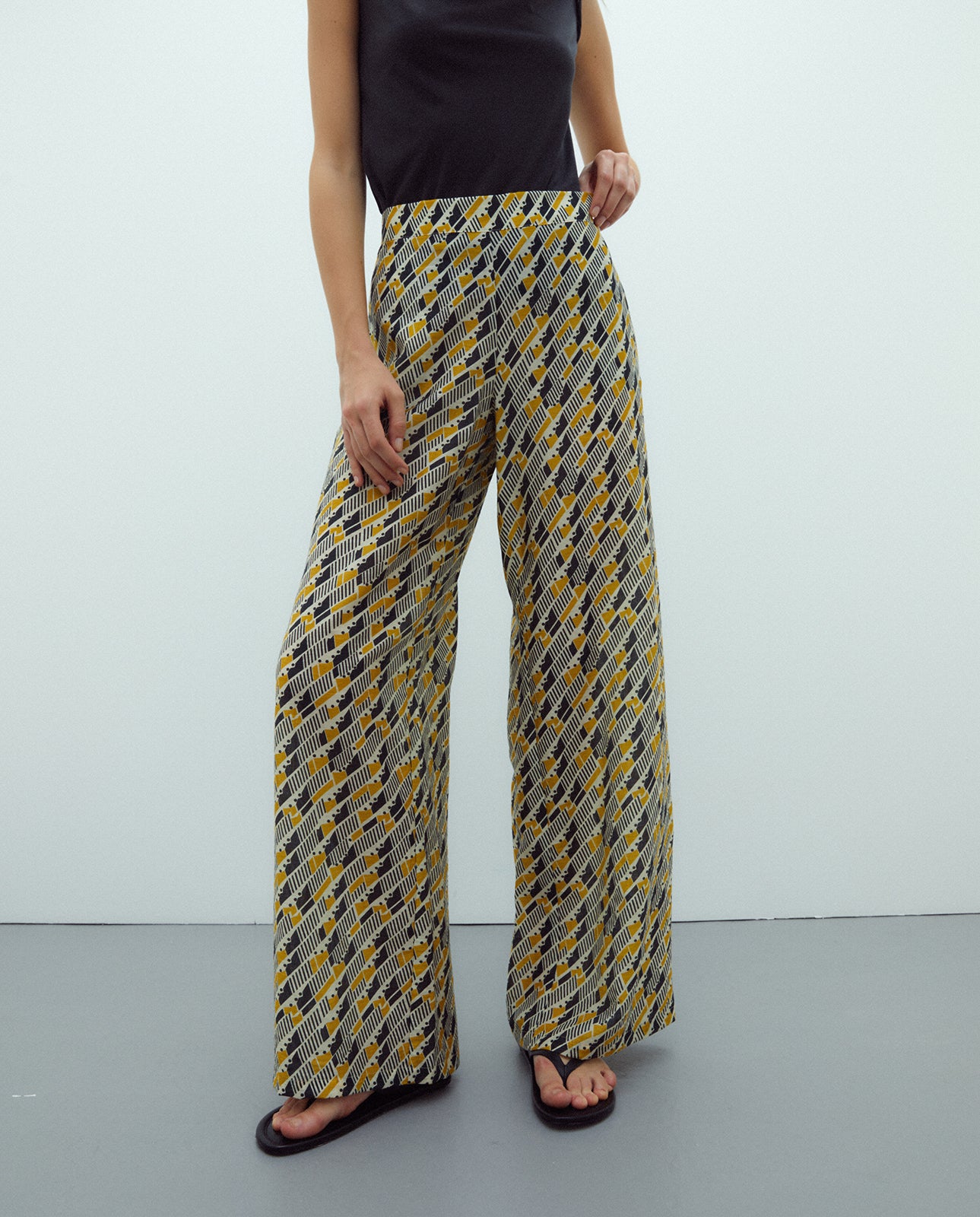 Pantalón Zion  Geométrico Mostaza