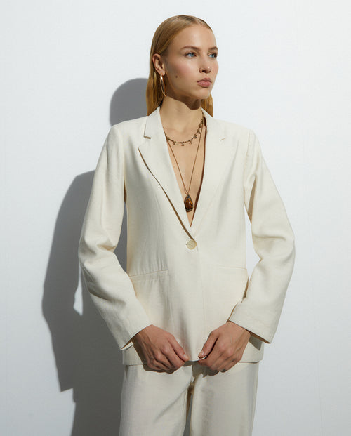 Blazer Sastre Crema