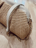 Clutch de Rafia y Piel Marfil