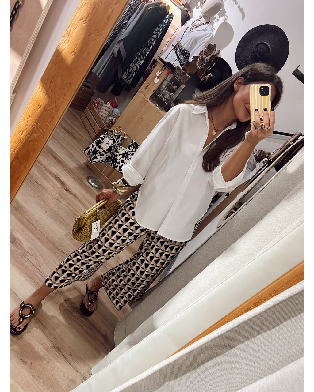 Camisa Oversize Crop Oxford