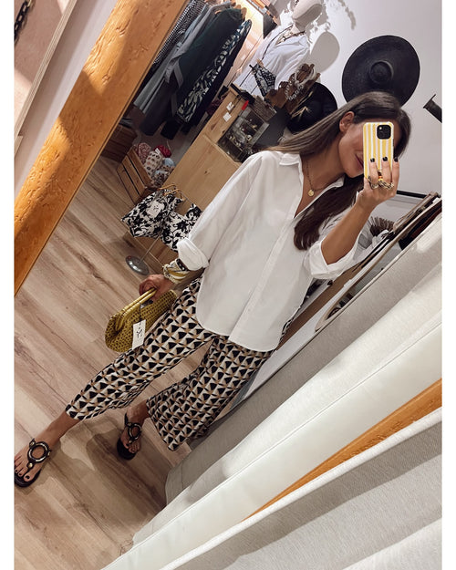 Camisa Oversize Crop Oxford