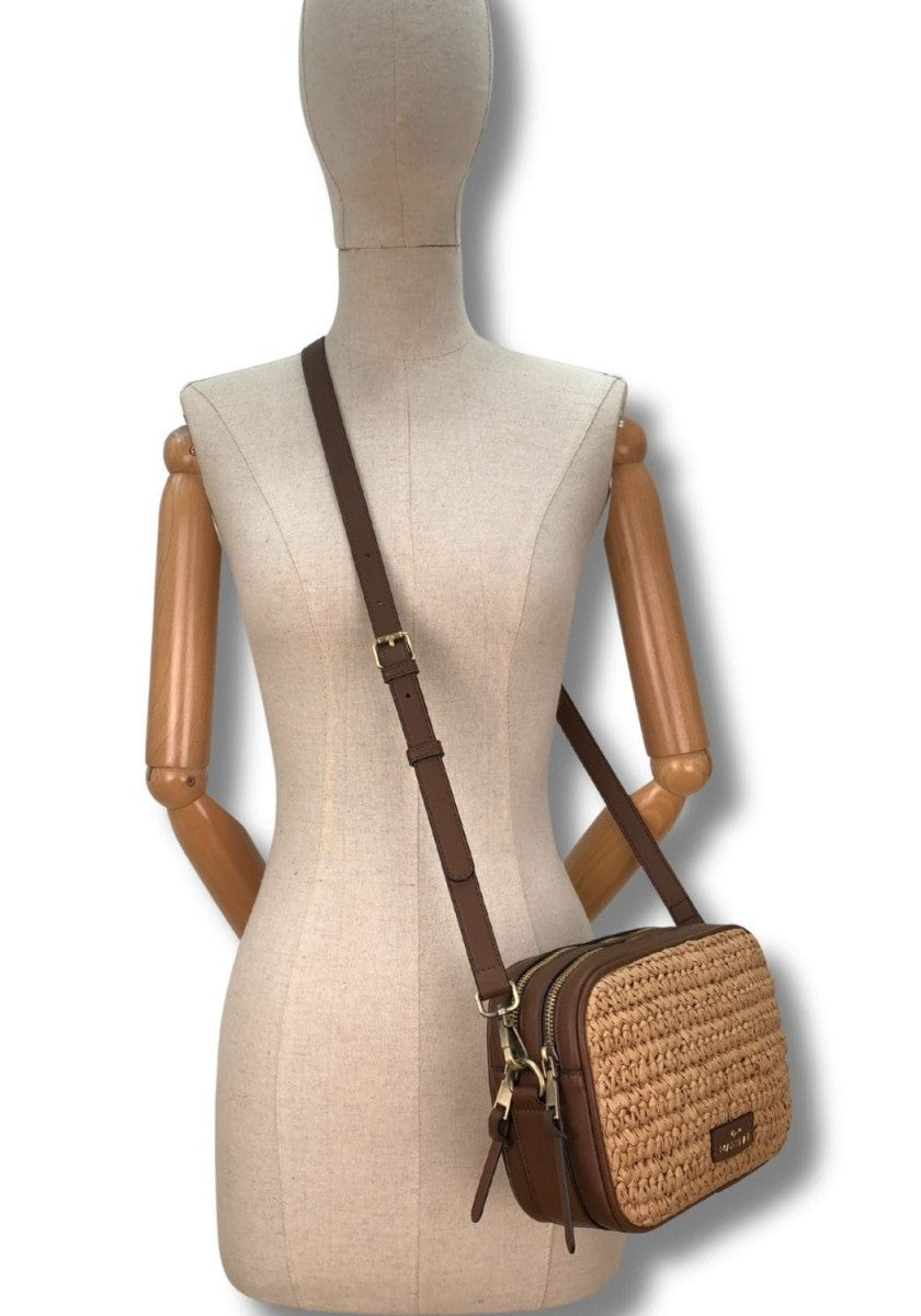 Bandolera Straw Sport Camel