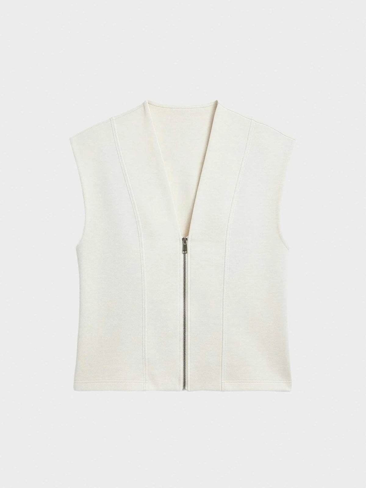 Chaleco Zipper Beige