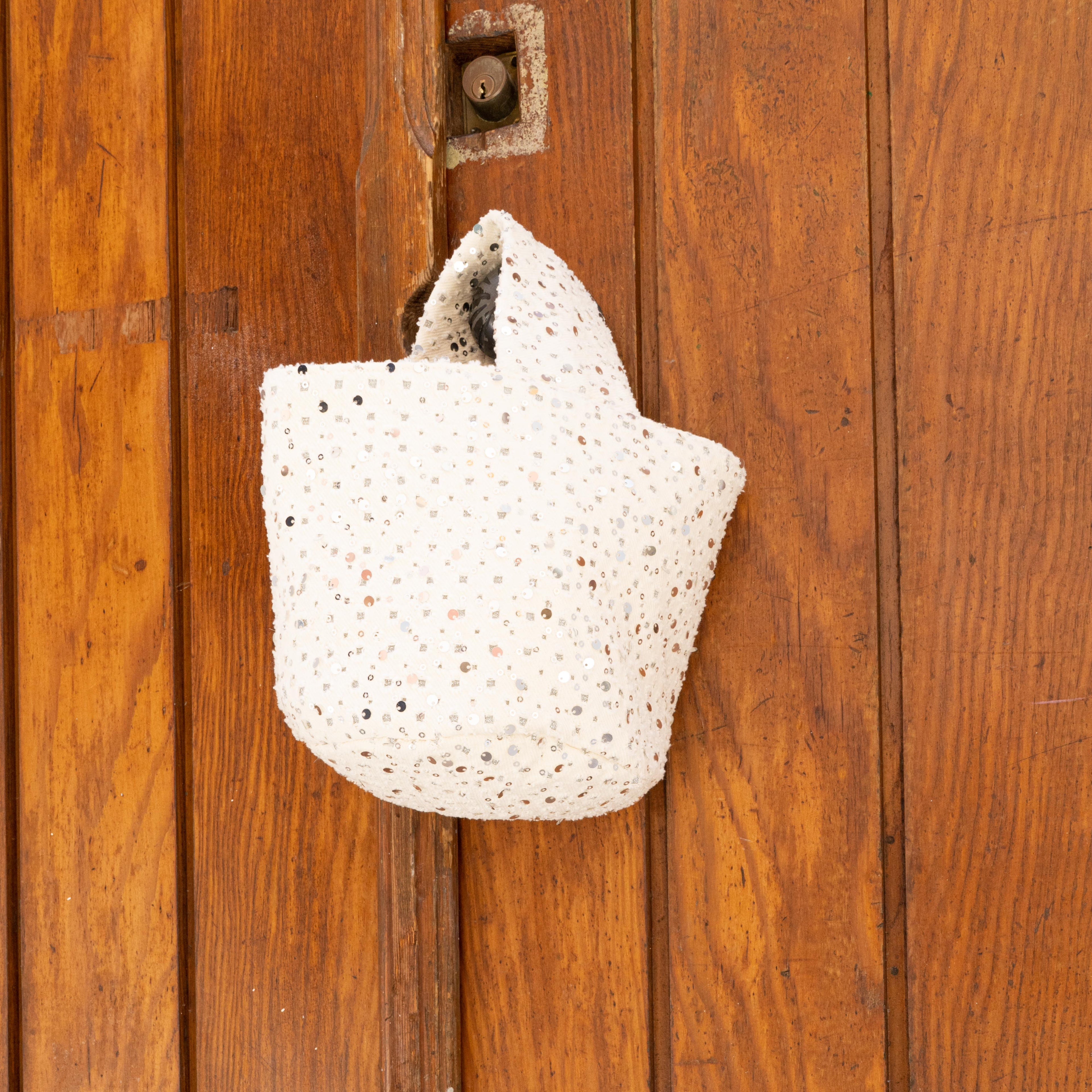 Pocket Bag Sarga Paillettes Blanco