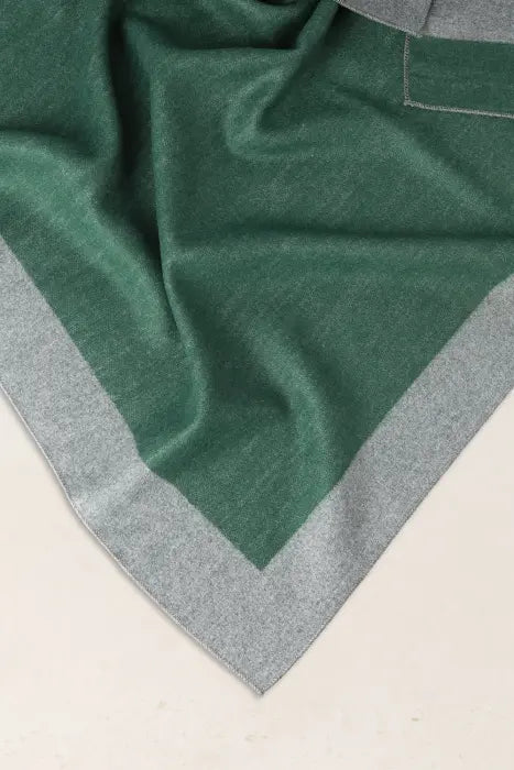 Poncho Bicolor  Reversible Verde-Gris